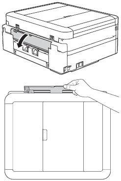 Loading paper in the manual feed slot. .